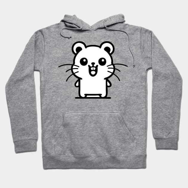 Joyful Hamster: Spreading Smiles with a Grin Hoodie by Pawsitive2Print